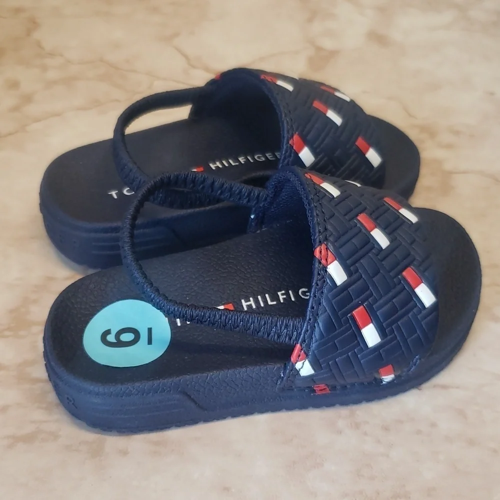 Tommy Hilfiger Kids Navy Sling Back Baby Sandals Size  6